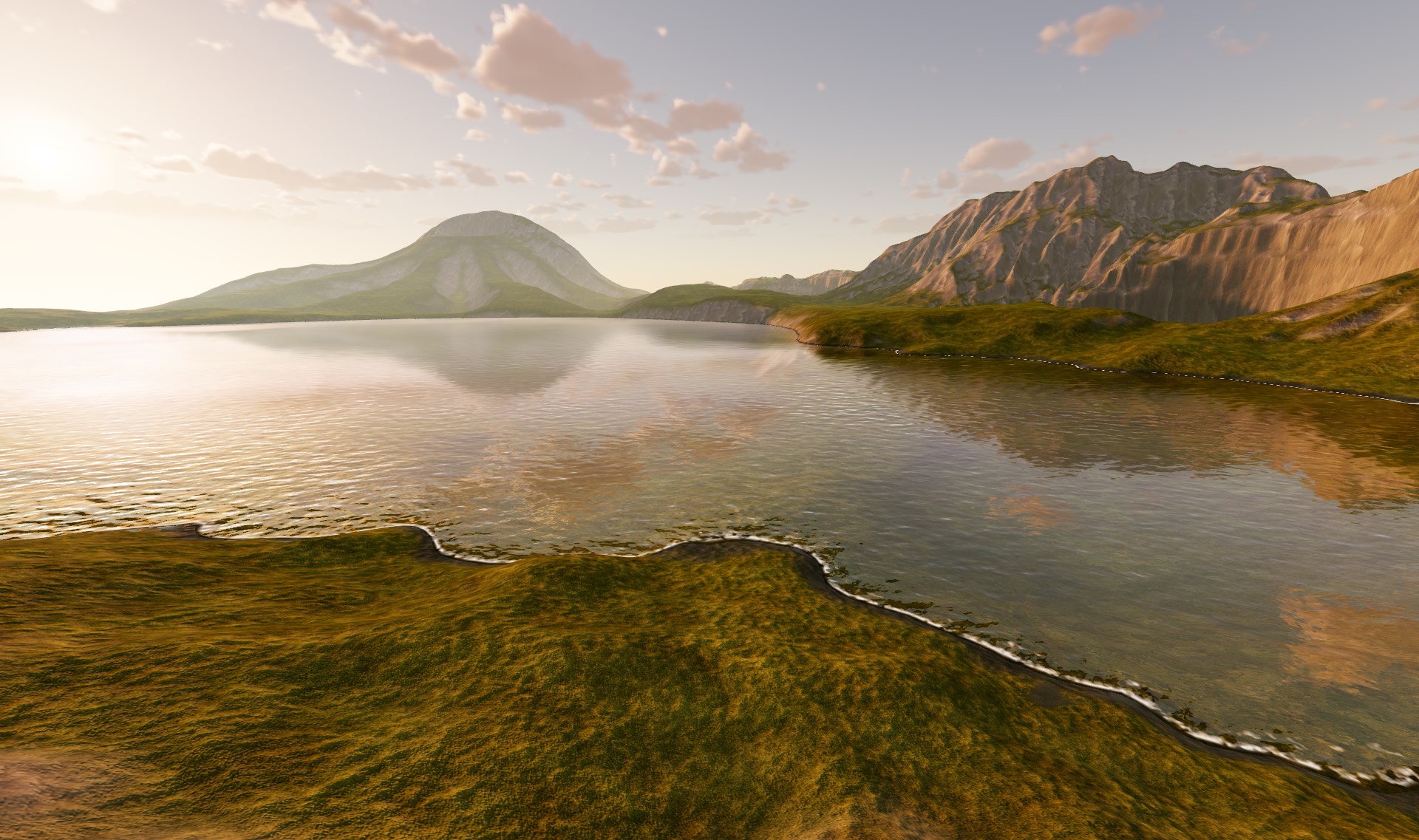 A shoreline at sunset, made with ArdORA
