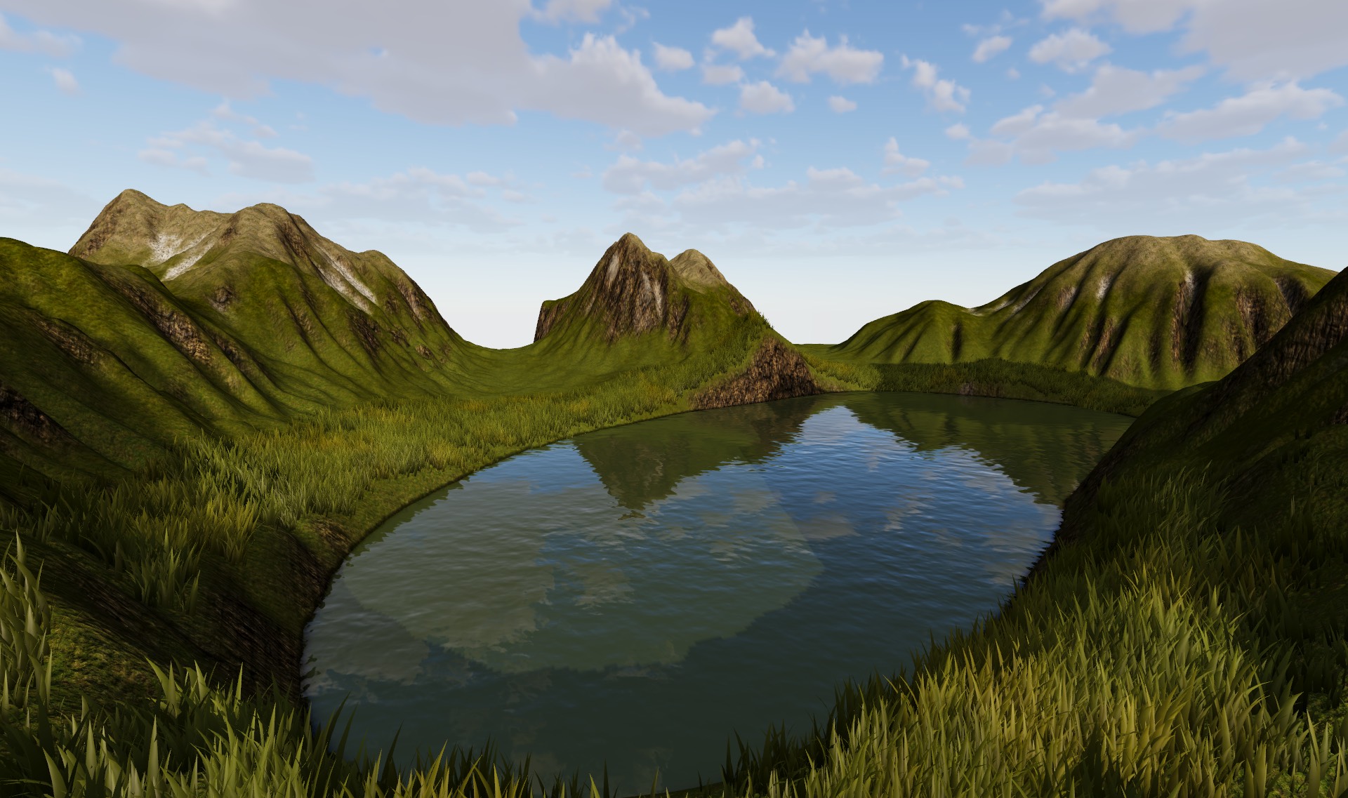 A lake between mountain ridges, made with ArdORA